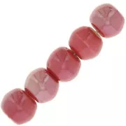 Perles rondes en céramique 6.5 mm - Rouge x20
