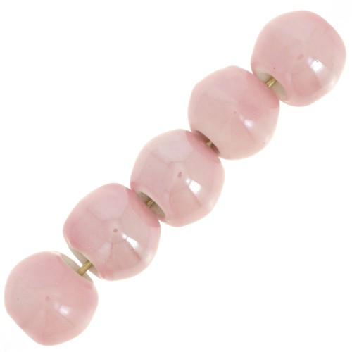 Perles rondes en céramique 6.5 mm - Rose x20