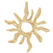 Pendentif soleil irrégulier 32x28 mm - Doré à l'or fin x1