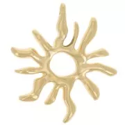 Pendentif soleil irrégulier 32x28 mm - Doré à l'or fin x1