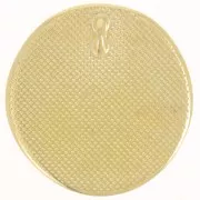 Pendentif rond irrégulier 23 mm motif oeil en résine époxy - Doré à l'or fin x1