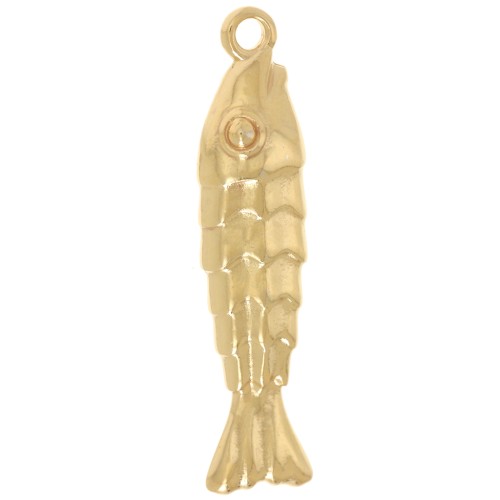 Pendentif poisson 32.5x7 mm - Doré à l'or fin x1
