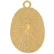 Pendentif coquillage texturé 38x25 mm - Doré à l'or fin x1