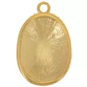Pendentif coquillage texturé 38x25 mm - Doré à l'or fin x1