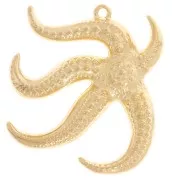 Pendentif étoile de mer 38.5x34 mm - Doré à l'or fin x1