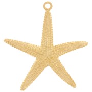 Pendentif étoile de mer texturé 61x57 mm - Doré à l'or fin x1|raw }}