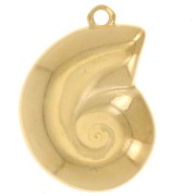 Pendentif coquillage 26x19 mm - Doré à l'or fin x1