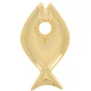 Pendentif poisson 22x13 mm - Doré à l'or fin x1