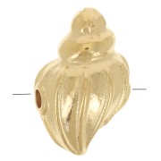 Perle coquillage 12x7 mm - Doré à l'or fin x1