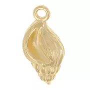 Breloque coquillage 19x9 mm - Doré à l'or fin x1