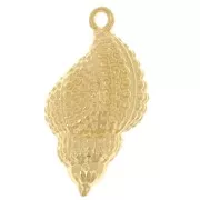 Pendentif coquillage texturé 30x17 mm - Doré à l'or fin x1