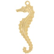 Pendentif Hippocampe 41x15 mm - Doré à l'or fin x1