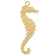 Pendentif Hippocampe 41x15 mm - Doré à l'or fin x1
