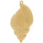 Pendentif coquillage texturé 47x26 mm - Doré à l'or fin x1|raw }}