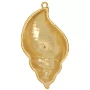 Pendentif coquillage texturé 47x26 mm - Doré à l'or fin x1