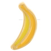 Perle banane 14.5x9 mm avec résine époxy - Doré à l'or fin - Jaune x1|raw }}