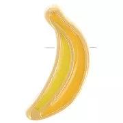 Perle banane 14.5x9 mm avec résine époxy - Doré à l'or fin - Jaune x1