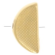 Perle pastèque 13x6.5 mm avec résine époxy - Doré à l'or fin - Vert - Rouge x1