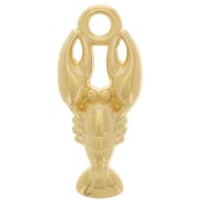 Breloque homard 18x8 mm - Doré à l'or fin x1