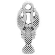 Breloque homard 18x8 mm - Placage Argent fin vieilli x1