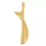 Breloque poisson 20x5 mm avec résine époxy - Doré à l'or fin - Blanc x1