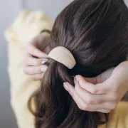 Accessoire pour cheveux - pour chouchou élastique - 52x28 mm en résine - Noir