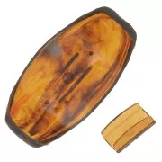 Accessoire pour cheveux - pour chouchou élastique - 52x28 mm en résine - Ambre marbré