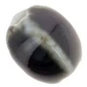 Perles ovales en céramique 13x9  mm - Marron foncé marbré x10