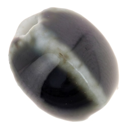 Perles ovales en céramique 13x9  mm - Marron foncé marbré x10