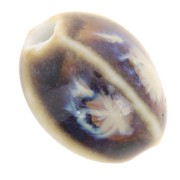 Perles ovales en céramique 13x9  mm - Marron - Bleu - Beige marbréx10