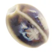 Perles ovales en céramique 13x9  mm - Marron - Bleu - Beige marbréx10