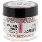 Chips pailletés en flacon - Jesmonite - Rose pastel x30g
