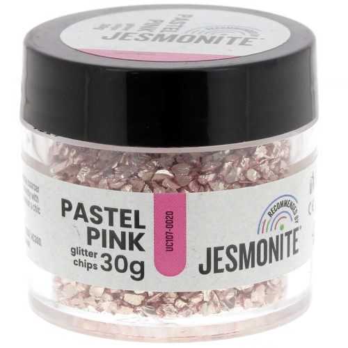 Chips pailletés en flacon - Jesmonite - Rose pastel x30g