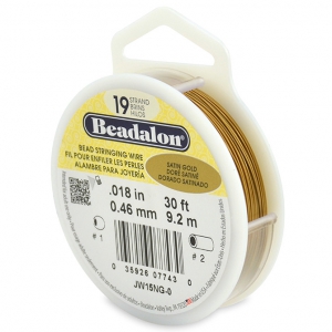 Fil Cablé 19 brins 0.46 mm - Beadalon - Doré Satiné x9,2 m
