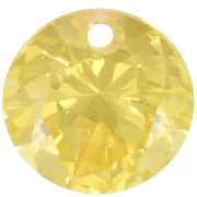 Pendentif rond 6 mm en oxyde de Zirconium - Jaune x1