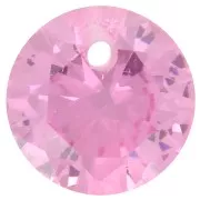 Pendentif rond 6 mm en oxyde de Zirconium - Rose x1