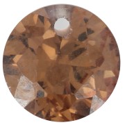 Pendentif rond 6 mm en oxyde de Zirconium - Marron clair x1|raw }}