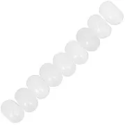 Perles Heishi rondelles 8x5 mm pierre gemme Jade - Blanc x15