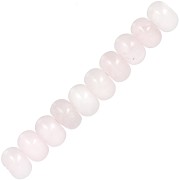 Perles Heishi rondelles 8x5 mm pierre gemme - Quartz rose x15