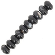 Perles Heishi rondelles 8x5 mm pierre gemme - Agate noire x15|raw }}