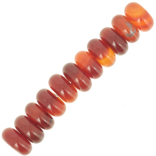 Perles Heishi rondelles 8x4 mm pierre gemme - Agate rouge x15