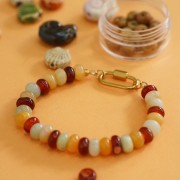 Perles Heishi rondelles 8.5x5 mm pierre gemme - Agate rouge x15