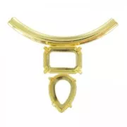 Pendentif tube sertis 4610 18x13 mm et 4320 13x18 mm doré à l'or fin x1