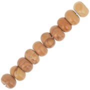 Perles Heishi rondelles 8x5 mm pierre gemme - Jaspe bois x15|raw }}