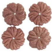 Pendentif fleur 20 mm en pierre gemme - Imitation Pierre de soleil x1