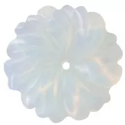 Pendentif fleur 20 mm en pierre gemme - imitation pierre gemme - Opalite x1