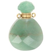 Flacon de parfum pendentif en pierre gemme 25x17 mm - Aventurine x1|raw }}