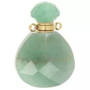 Flacon de parfum pendentif en pierre gemme 25x17 mm - Aventurine x1