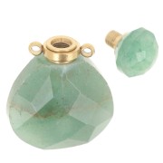 Flacon de parfum pendentif en pierre gemme 25x17 mm - Aventurine x1