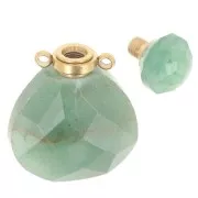 Flacon de parfum pendentif en pierre gemme 25x17 mm - Aventurine x1
